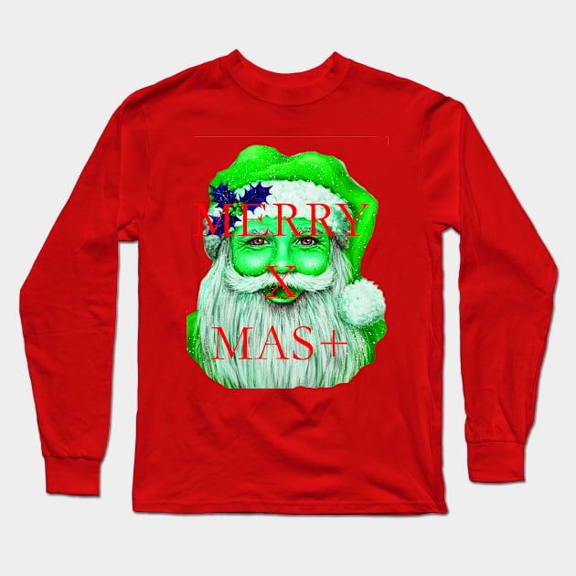 MERRY X MAS with santa claus Long Sleeve T-Shirt by ZOO OFFICIAL